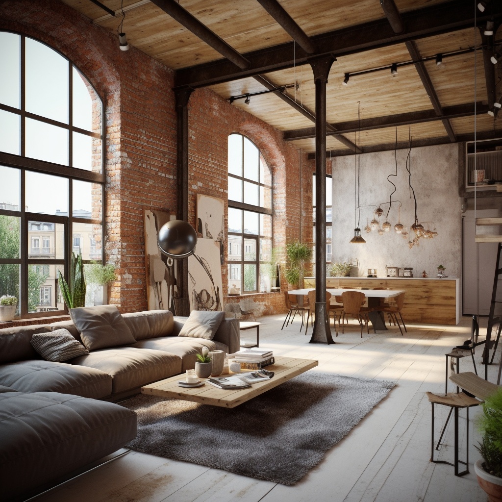 mieszkanie w starym magazynie aranżacja będąca połączeniem stylu loft ze stylem skandynawskim